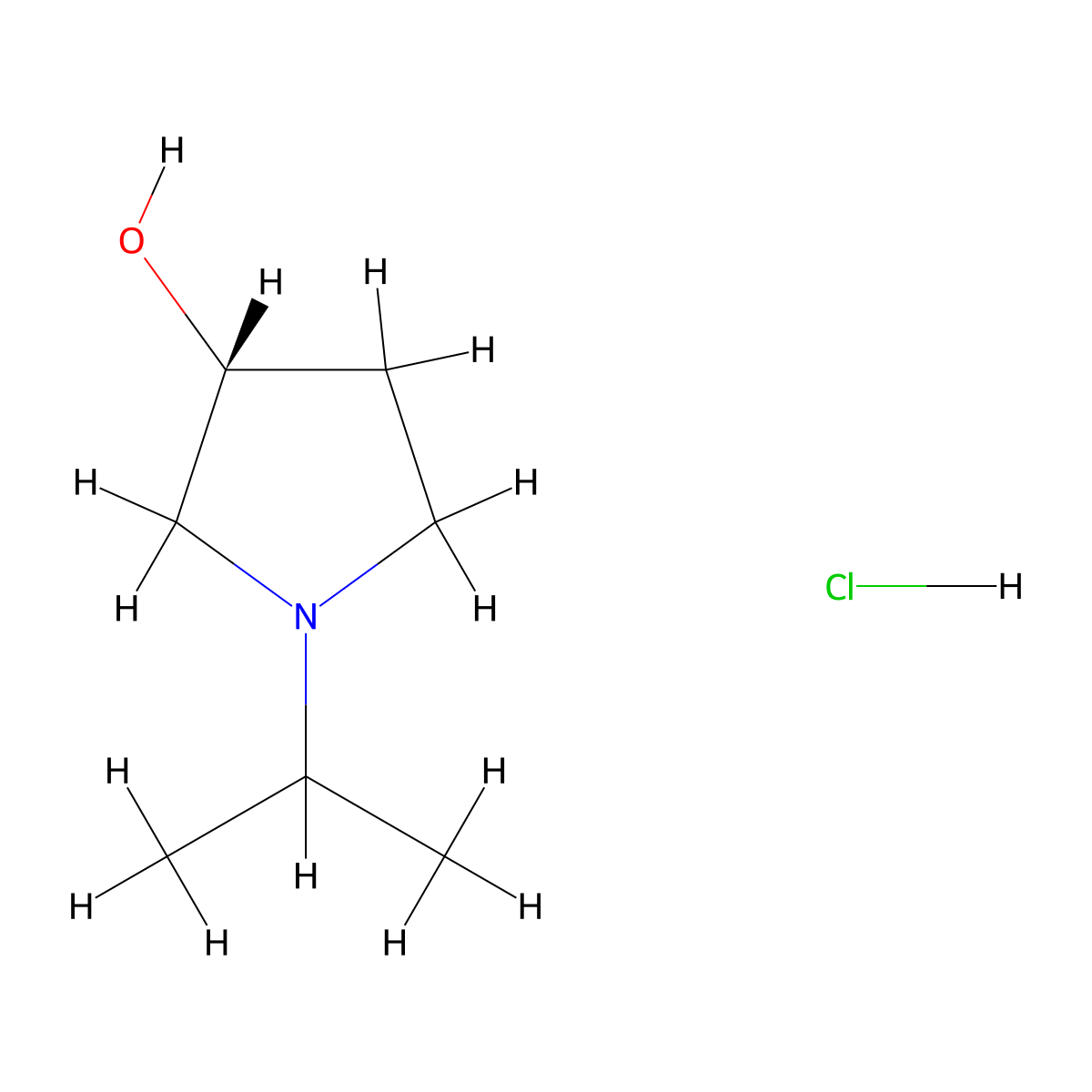 (3R)-1-(propan-2-yl)pyrrolidin-3-ol hydrochloride molecular structure, CAS 2866254-17-1