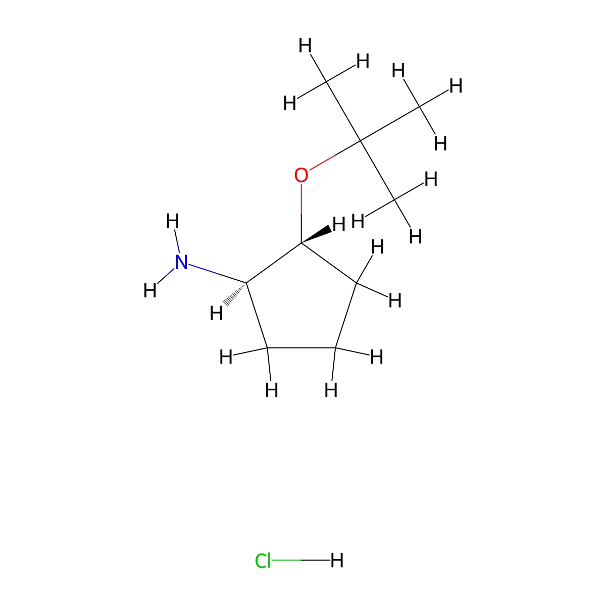 (1R,2R)-2-(tert-butoxy)cyclopentan-1-amine hydrochloride molecular structure, CAS 2866254-24-0