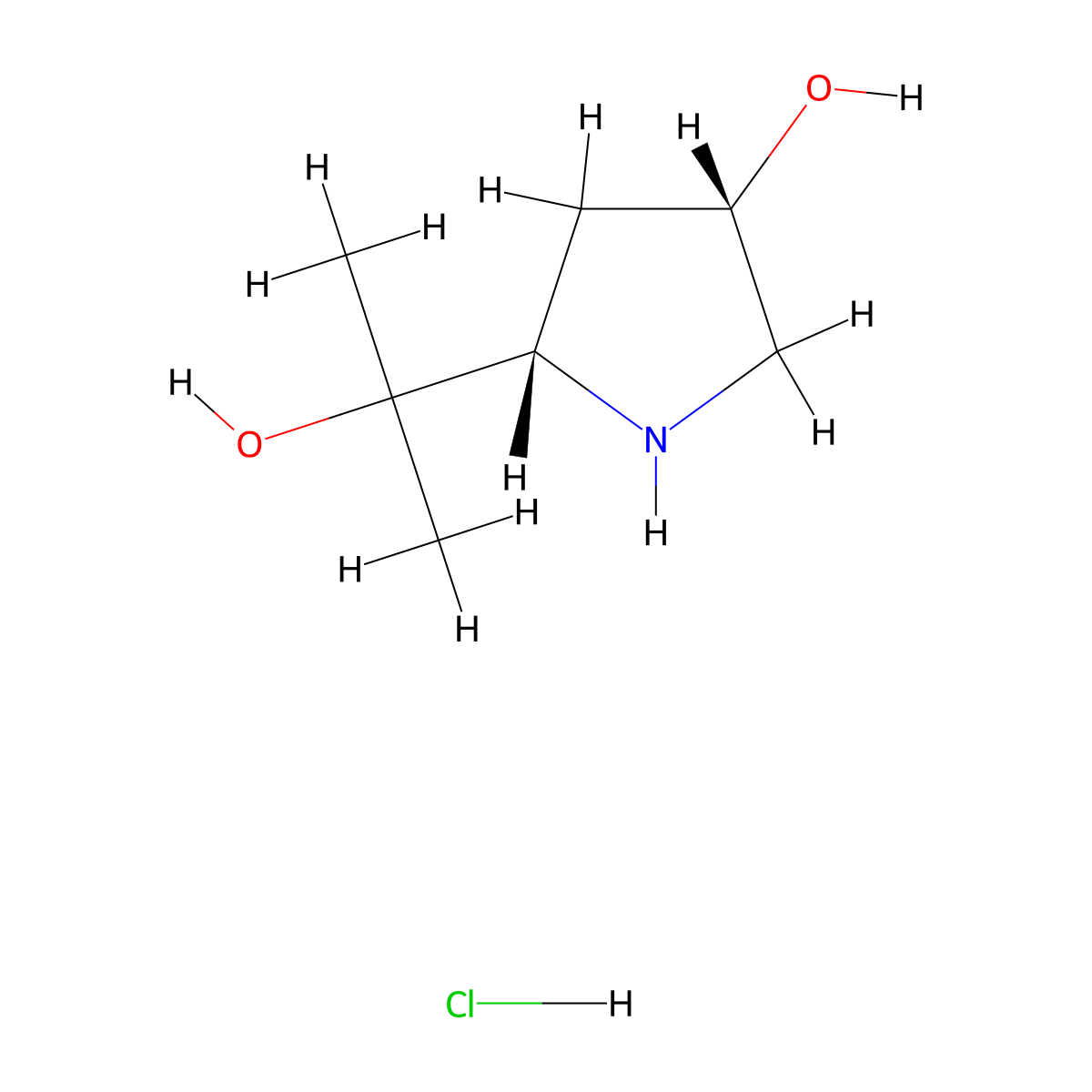 (3S,5S)-5-(2-hydroxypropan-2-yl)pyrrolidin-3-ol hydrochloride molecular structure, CAS 2866254-38-6