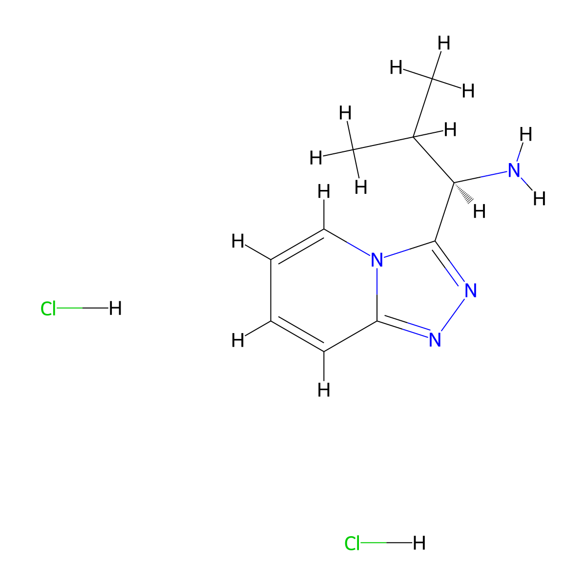 (1R)-2-methyl-1-{[1,2,4]triazolo[4,3-a]pyridin-3-yl}propan-1-amine dihydrochloride molecular structure, CAS 2866254-43-3