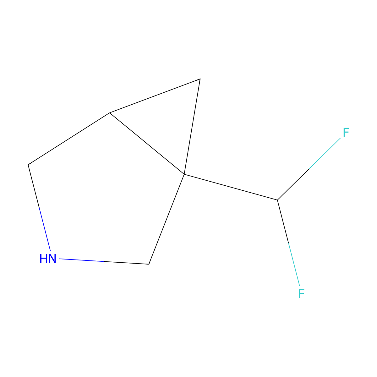 (1S,5S)-1-(difluoromethyl)-3-azabicyclo[3.1.0]hexane molecular structure, CAS 2866254-58-0