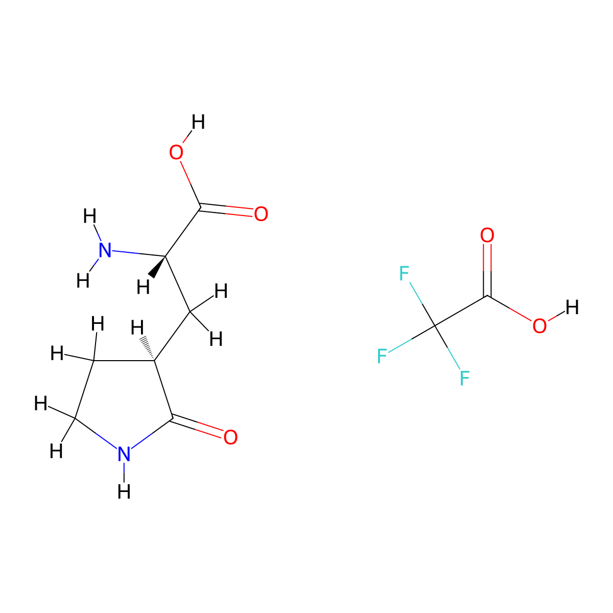 (2S)-2-amino-3-[(3S)-2-oxopyrrolidin-3-yl]propanoic acid, trifluoroacetic acid molecular structure, CAS 2866254-67-1