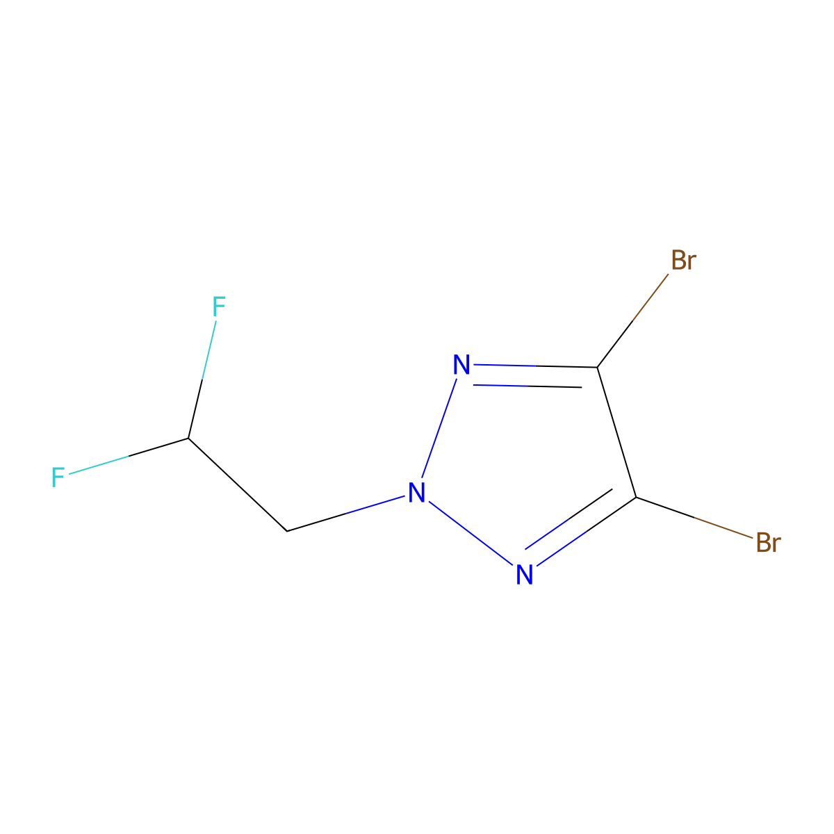 4,5-dibromo-2-(2,2-difluoroethyl)-2H-1,2,3-triazole molecular structure, CAS 2866290-74-4
