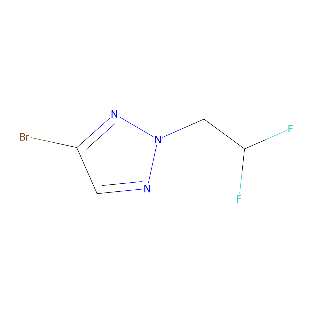 4-Bromo-2-(2,2-difluoroethyl)-2H-1,2,3-triazole molecular structure, CAS 2866290-75-5