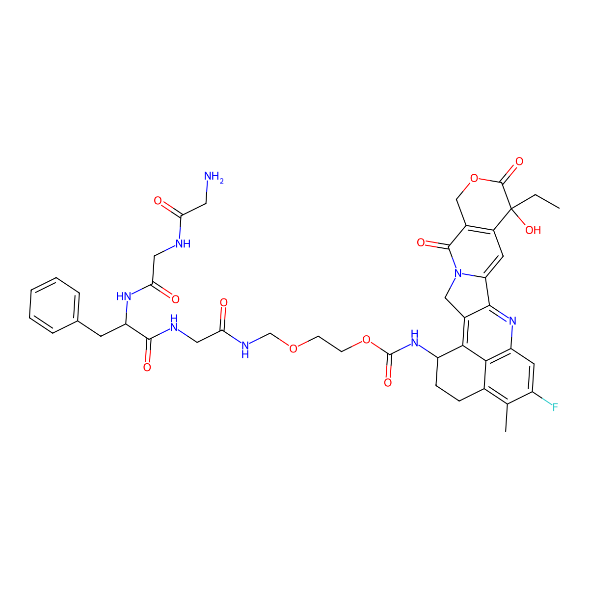 GGFG-amide-glycol-amide-Exatecan molecular structure, CAS 2866301-18-8