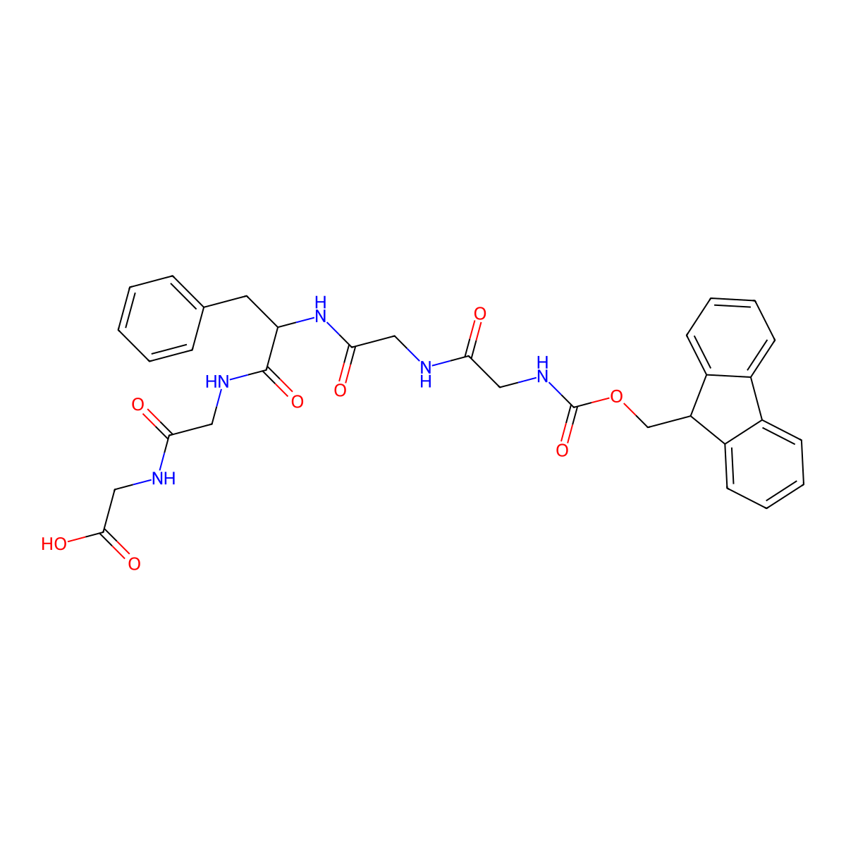 (((9H-Fluoren-9-yl)methoxy)carbonyl)glycylglycyl-L-phenylalanylglycylglycine molecular structure, CAS 2866302-04-5