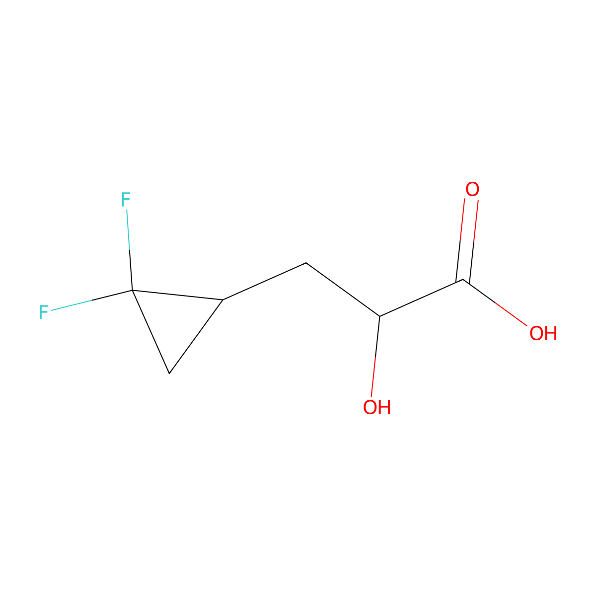 (2S)-3-(2,2-difluorocyclopropyl)-2-hydroxypropanoic acid molecular structure, CAS 2866302-87-4
