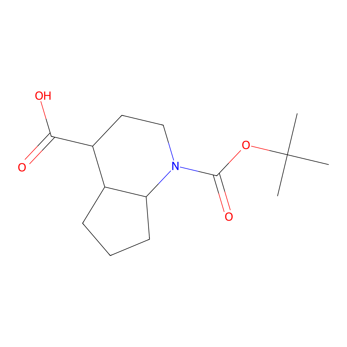 rac-(4aR,7aR)-1-[(tert-butoxy)carbonyl]-octahydro-1H-cyclopenta[b]pyridine-4-carboxylic acid molecular structure, CAS 2866306-05-8