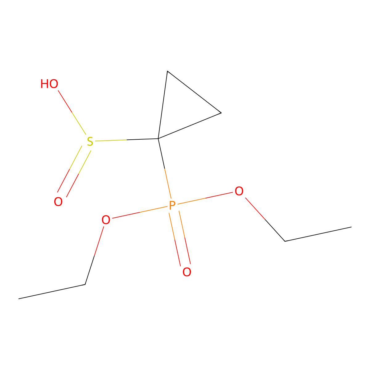1-(Diethoxyphosphoryl)cyclopropane-1-sulfinic acid molecular structure, CAS 2866306-94-5
