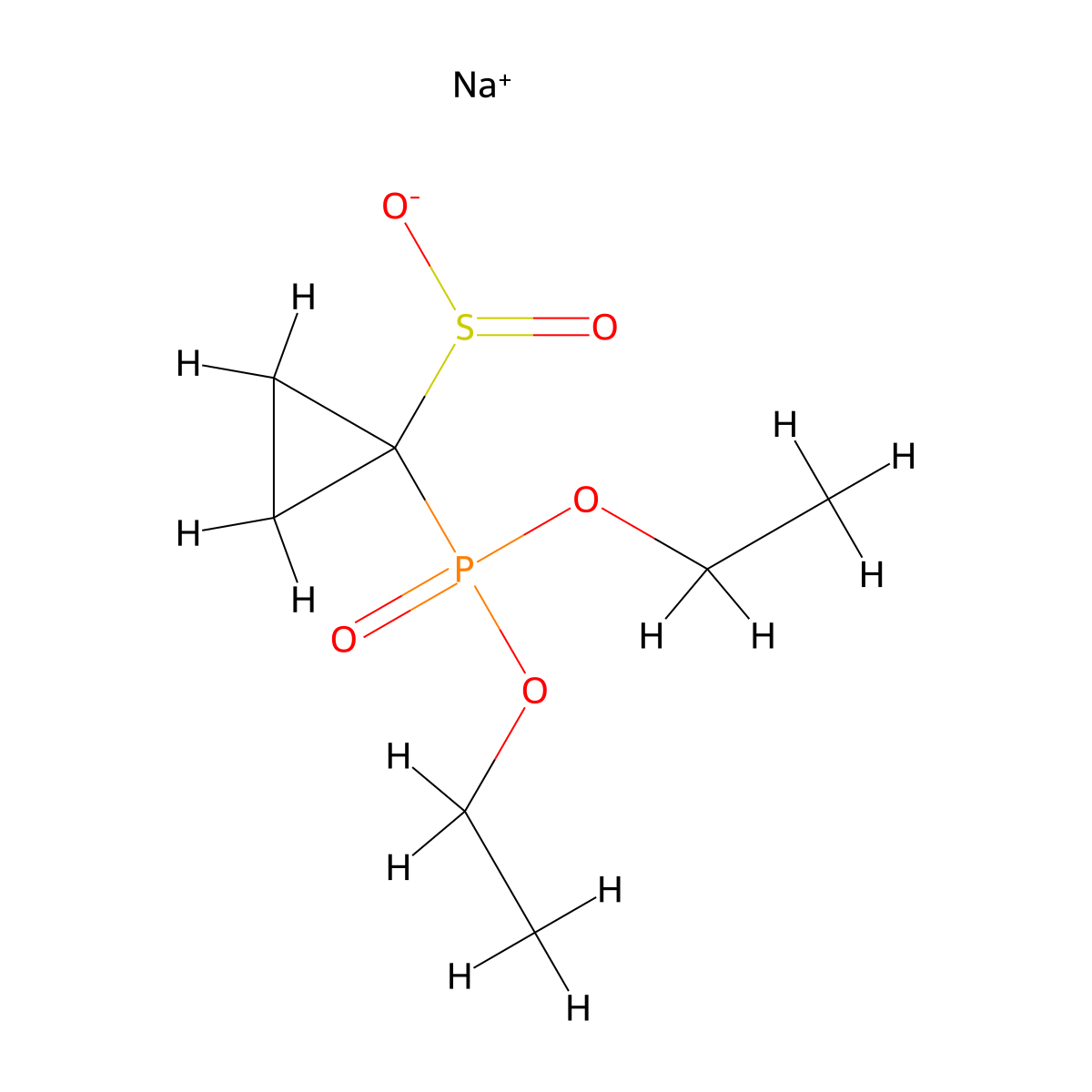Sodium 1-(diethoxyphosphoryl)cyclopropane-1-sulfinate molecular structure, CAS 2866306-95-6