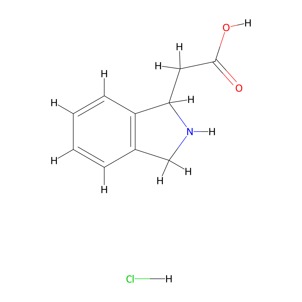 2-(2,3-dihydro-1H-isoindol-1-yl)aceticacidhydrochloride molecular structure, CAS 2866306-96-7