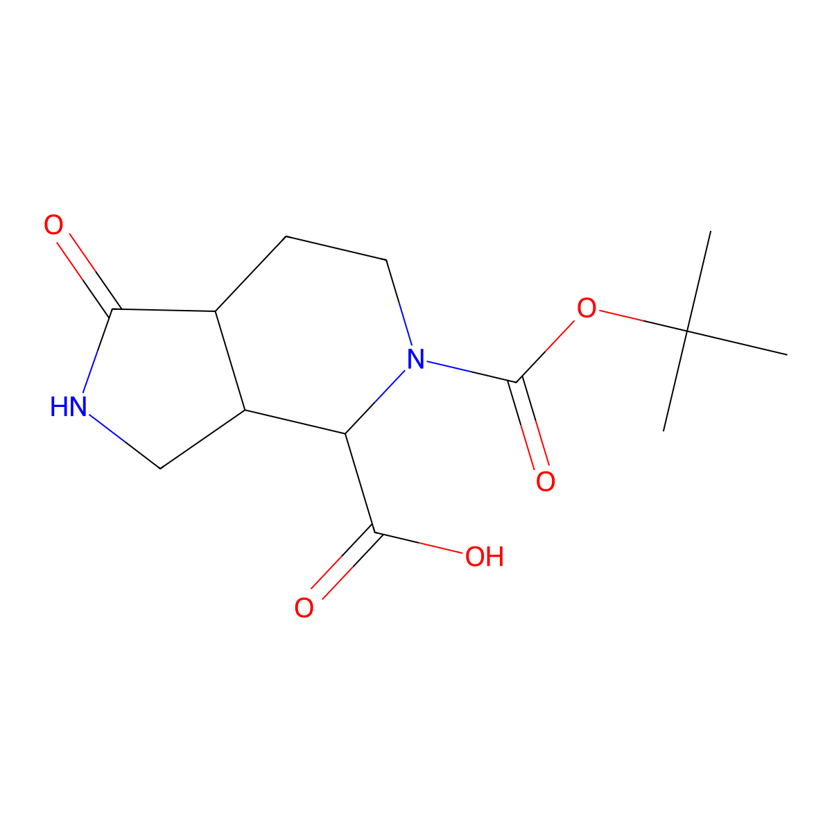 5-[(tert-butoxy)carbonyl]-1-oxo-octahydro-1H-pyrrolo[3,4-c]pyridine-4-carboxylic acid molecular structure, CAS 2866306-97-8