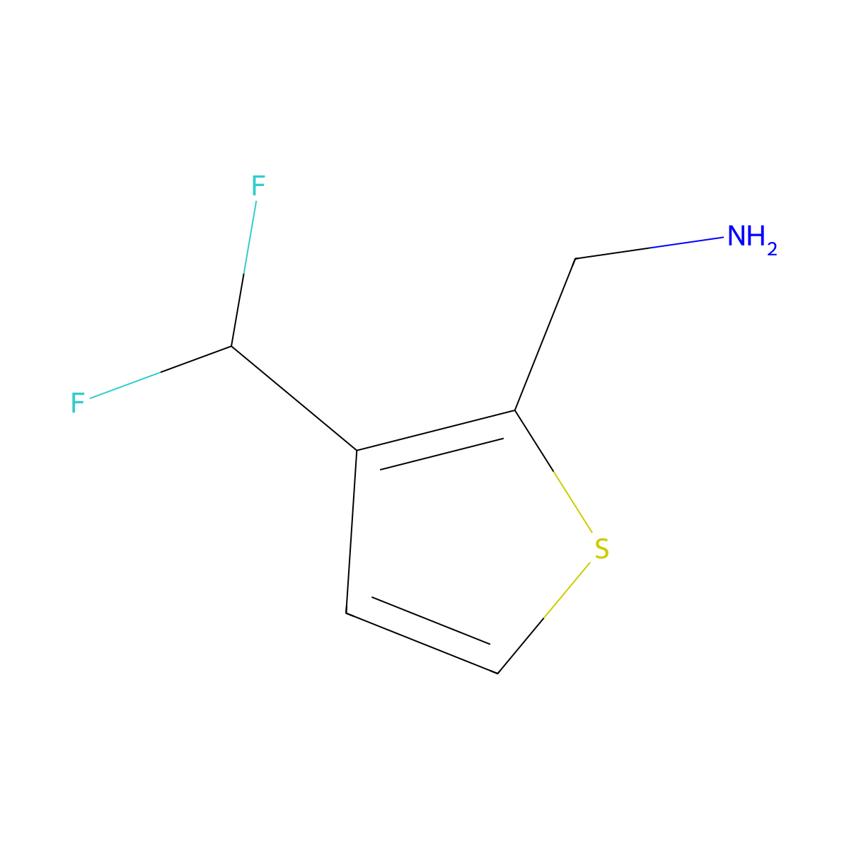 1-[3-(Difluoromethyl)thiophen-2-yl]methanamine molecular structure, CAS 2866307-01-7