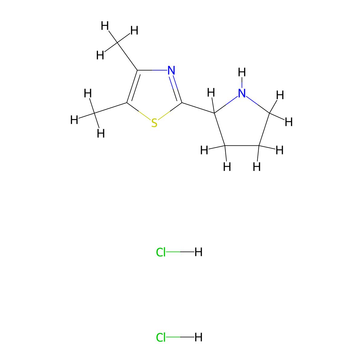 4,5-Dimethyl-2-(pyrrolidin-2-yl)-1,3-thiazole dihydrochloride molecular structure, CAS 2866307-05-1