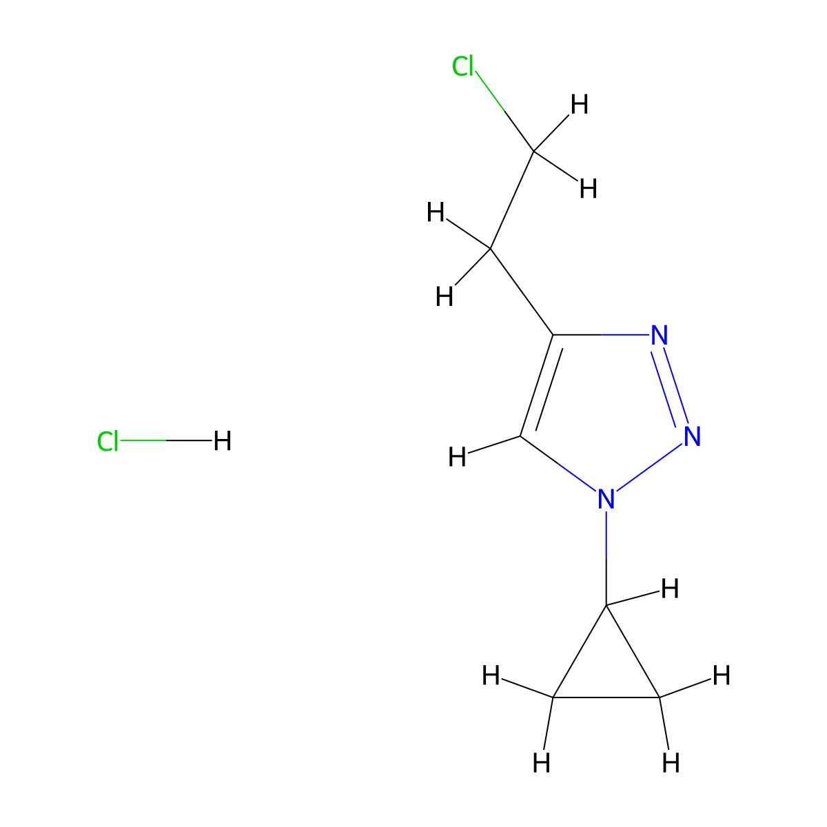 4-(2-chloroethyl)-1-cyclopropyl-1H-1,2,3-triazole hydrochloride molecular structure, CAS 2866307-07-3