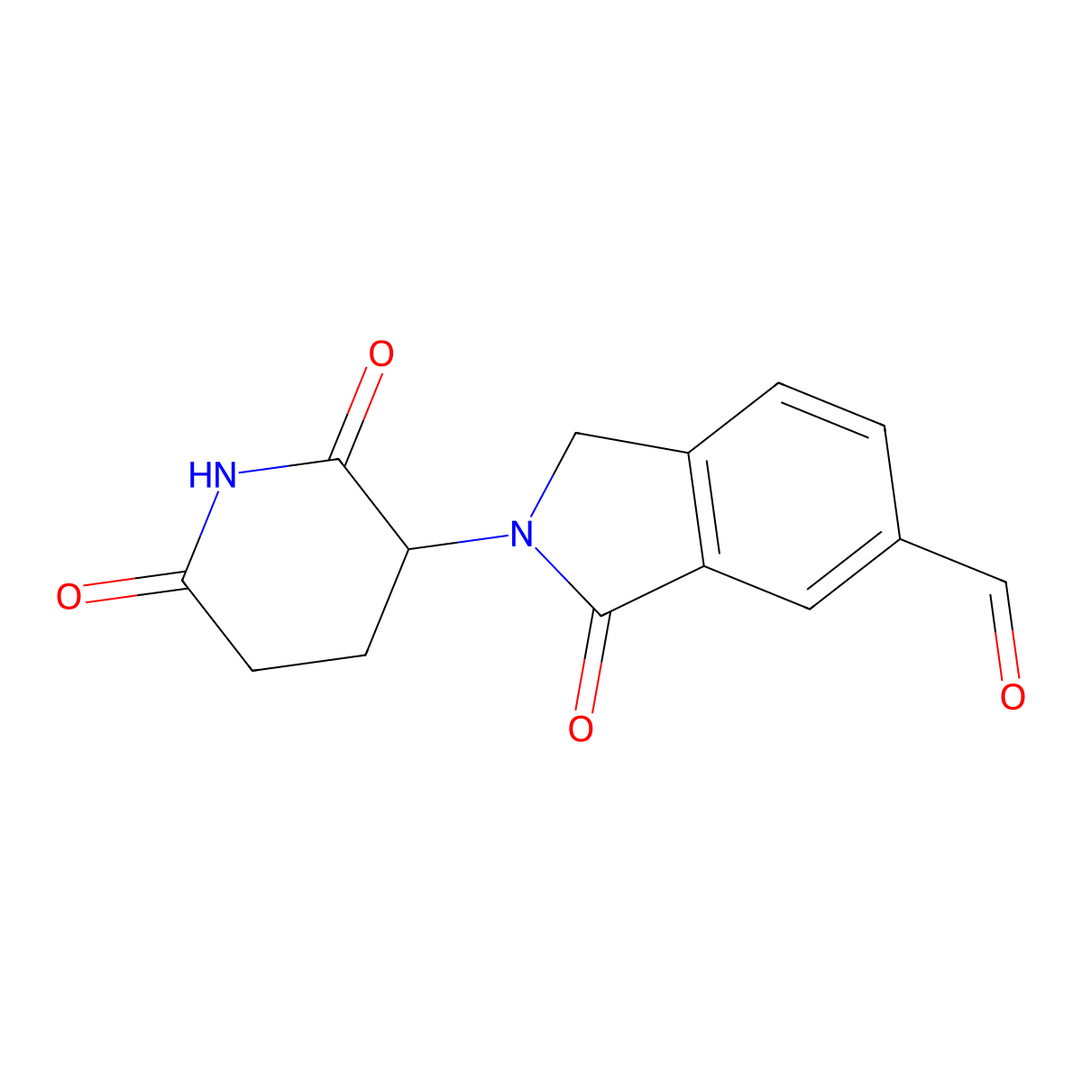 2-(2,6-dioxopiperidin-3-yl)-3-oxo-2,3-dihydro-1H-isoindole-5-carbaldehyde molecular structure, CAS 2866307-09-5