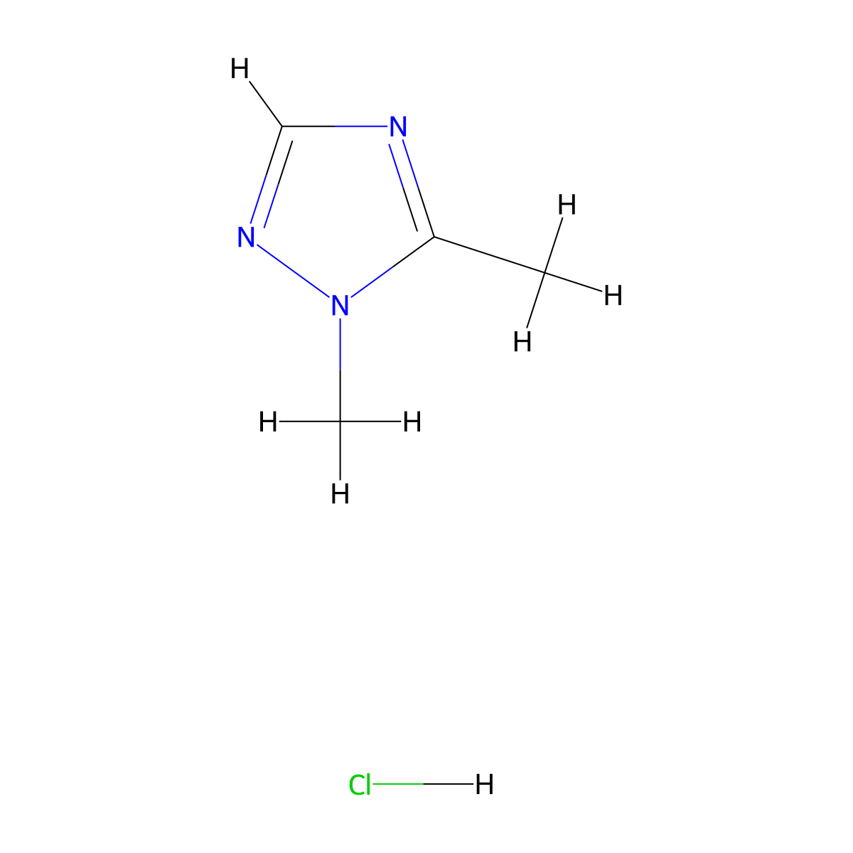 1,5-dimethyl-1H-1,2,4-triazole hydrochloride molecular structure, CAS 2866307-10-8