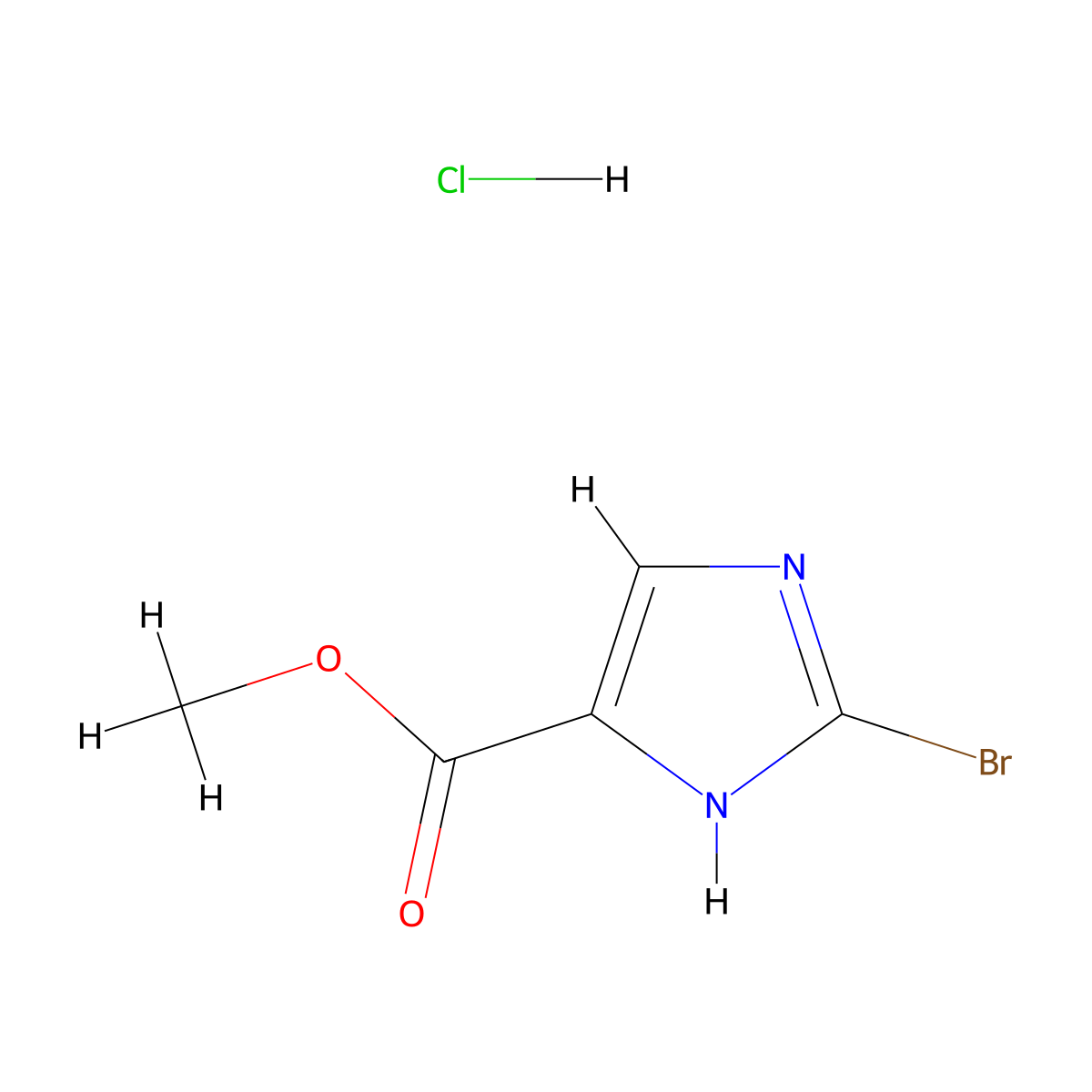 methyl 2-bromo-1H-imidazole-5-carboxylate hydrochloride molecular structure, CAS 2866307-17-5