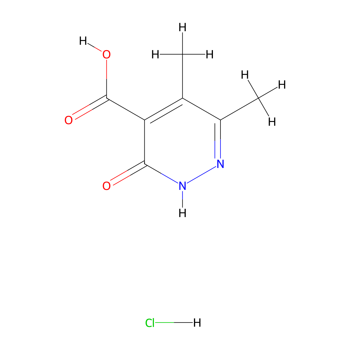 5,6-Dimethyl-3-oxo-2,3-dihydropyridazine-4-carboxylic acid hydrochloride molecular structure, CAS 2866307-30-2