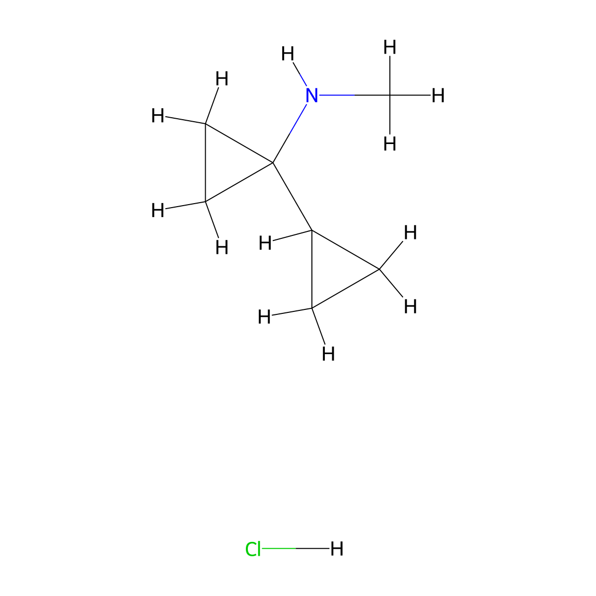 N-methyl-[1,1'-bi(cyclopropane)]-1-amine hydrochloride molecular structure, CAS 2866307-35-7