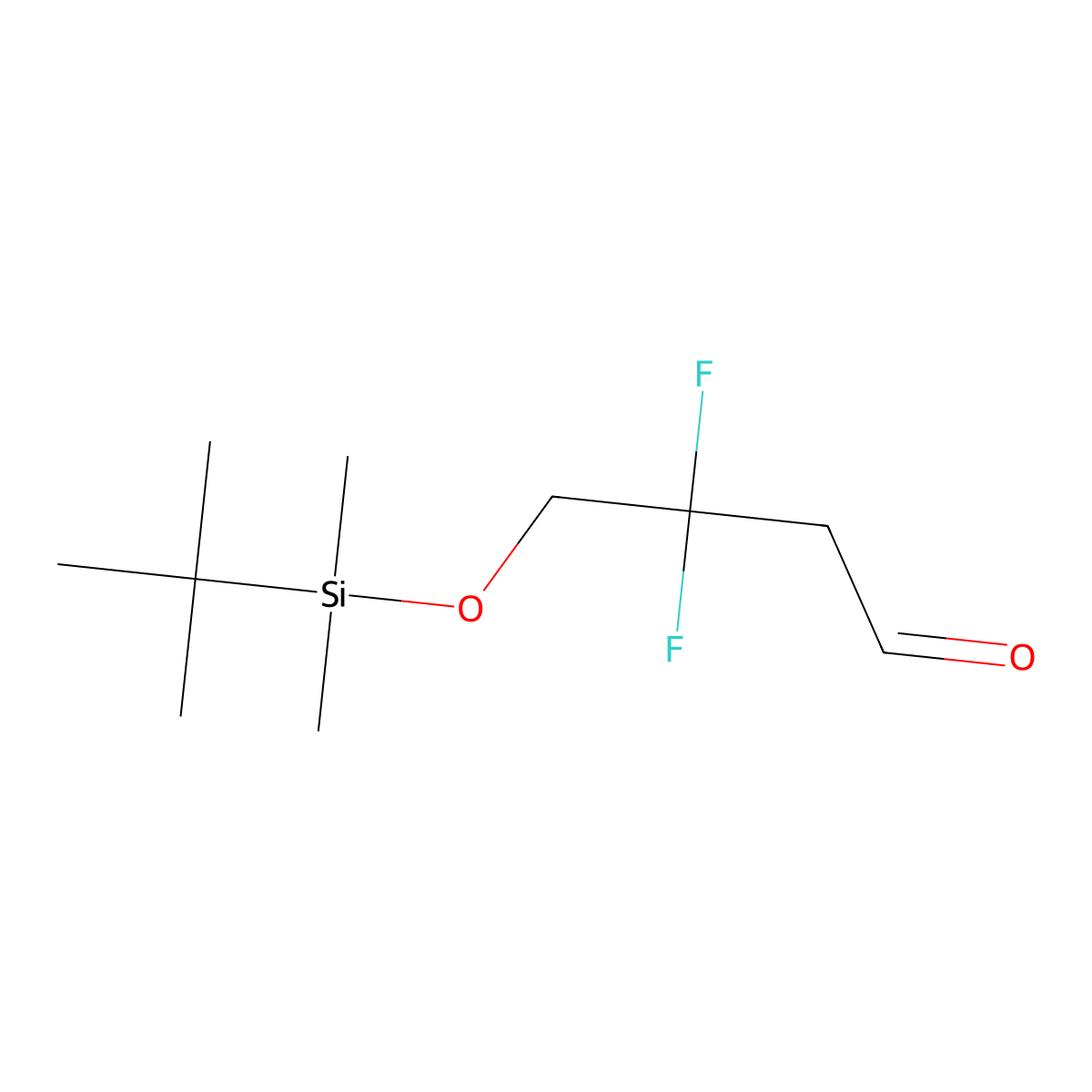 4-[(Tert-butyldimethylsilyl)oxy]-3,3-difluorobutanal molecular structure, CAS 2866307-37-9
