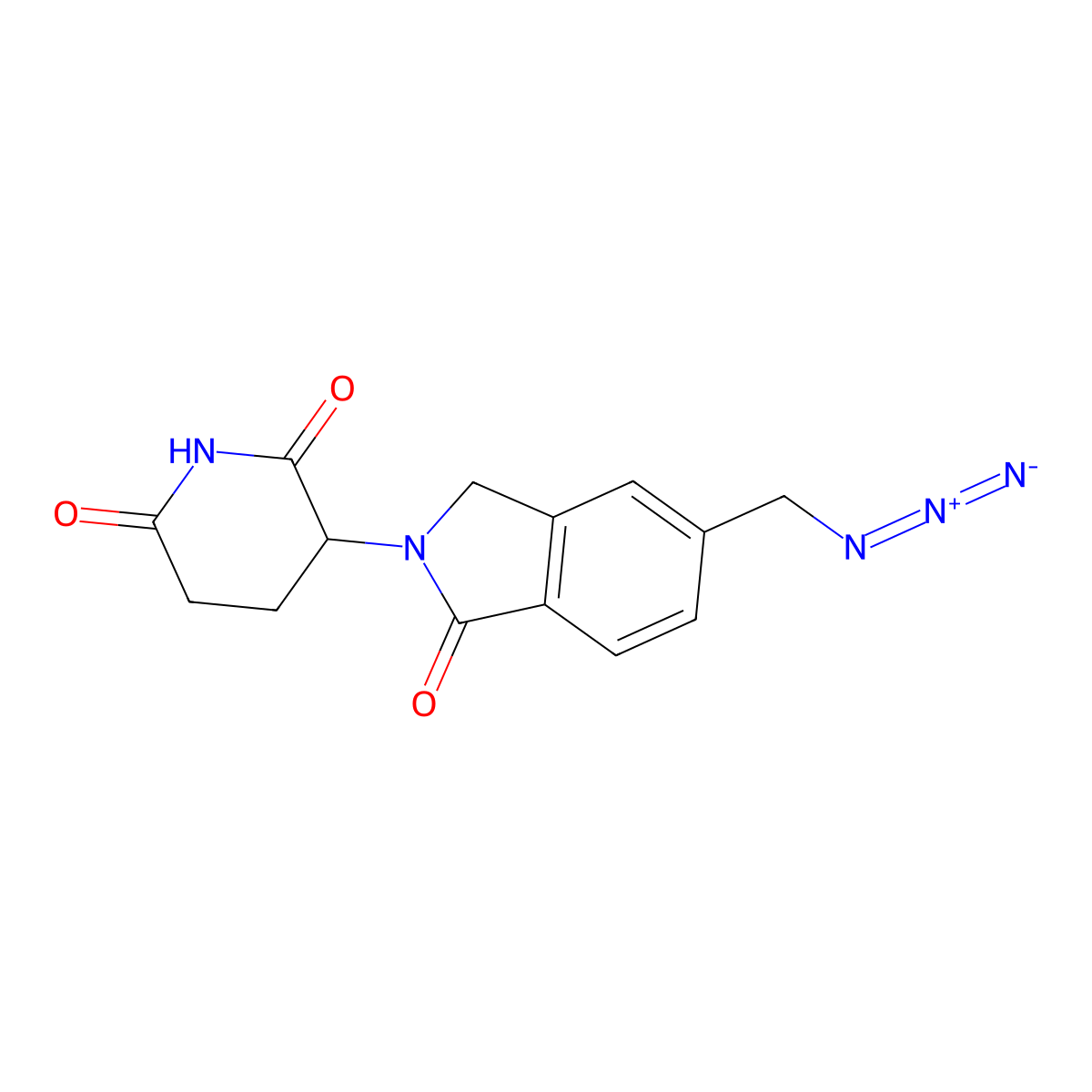 3-[5-(azidomethyl)-1-oxo-2,3-dihydro-1H-isoindol-2-yl]piperidine-2,6-dione molecular structure, CAS 2866307-48-2