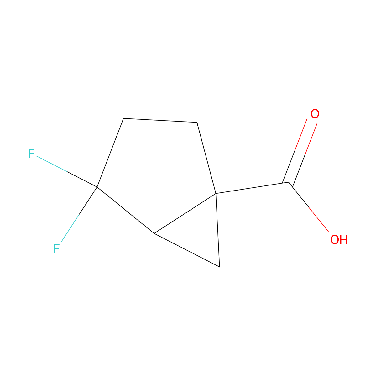 rac-(1R,5R)-4,4-difluorobicyclo[3.1.0]hexane-1-carboxylic acid molecular structure, CAS 2866307-50-6
