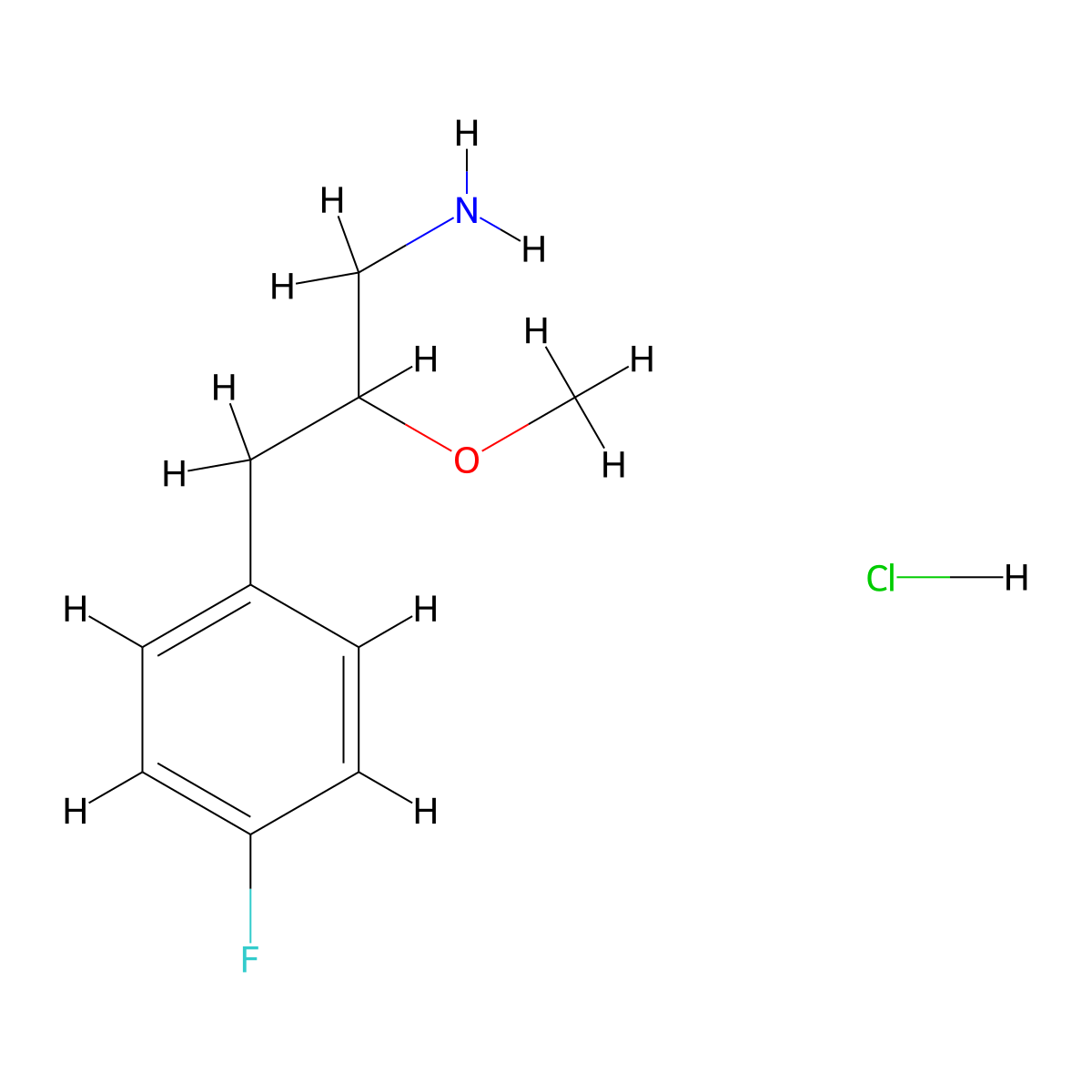 3-(4-Fluorophenyl)-2-methoxypropan-1-amine hydrochloride molecular structure, CAS 2866307-52-8