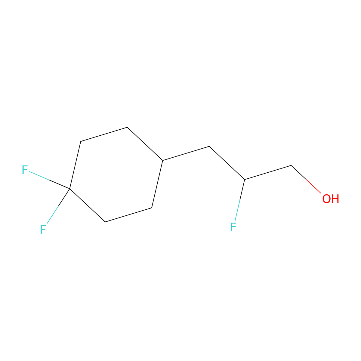 3-(4,4-Difluorocyclohexyl)-2-fluoropropan-1-ol molecular structure, CAS 2866307-59-5