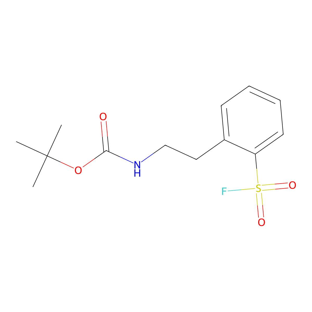 tert-butyl N-{2-[2-(fluorosulfonyl)phenyl]ethyl}carbamate molecular structure, CAS 2866307-60-8