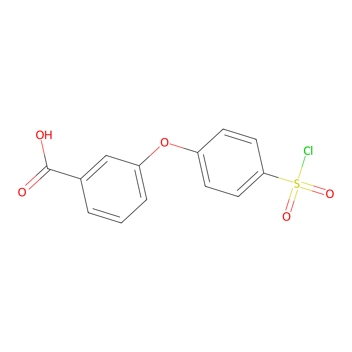 3-[4-(Chlorosulfonyl)phenoxy]benzoic acid molecular structure, CAS 2866307-61-9