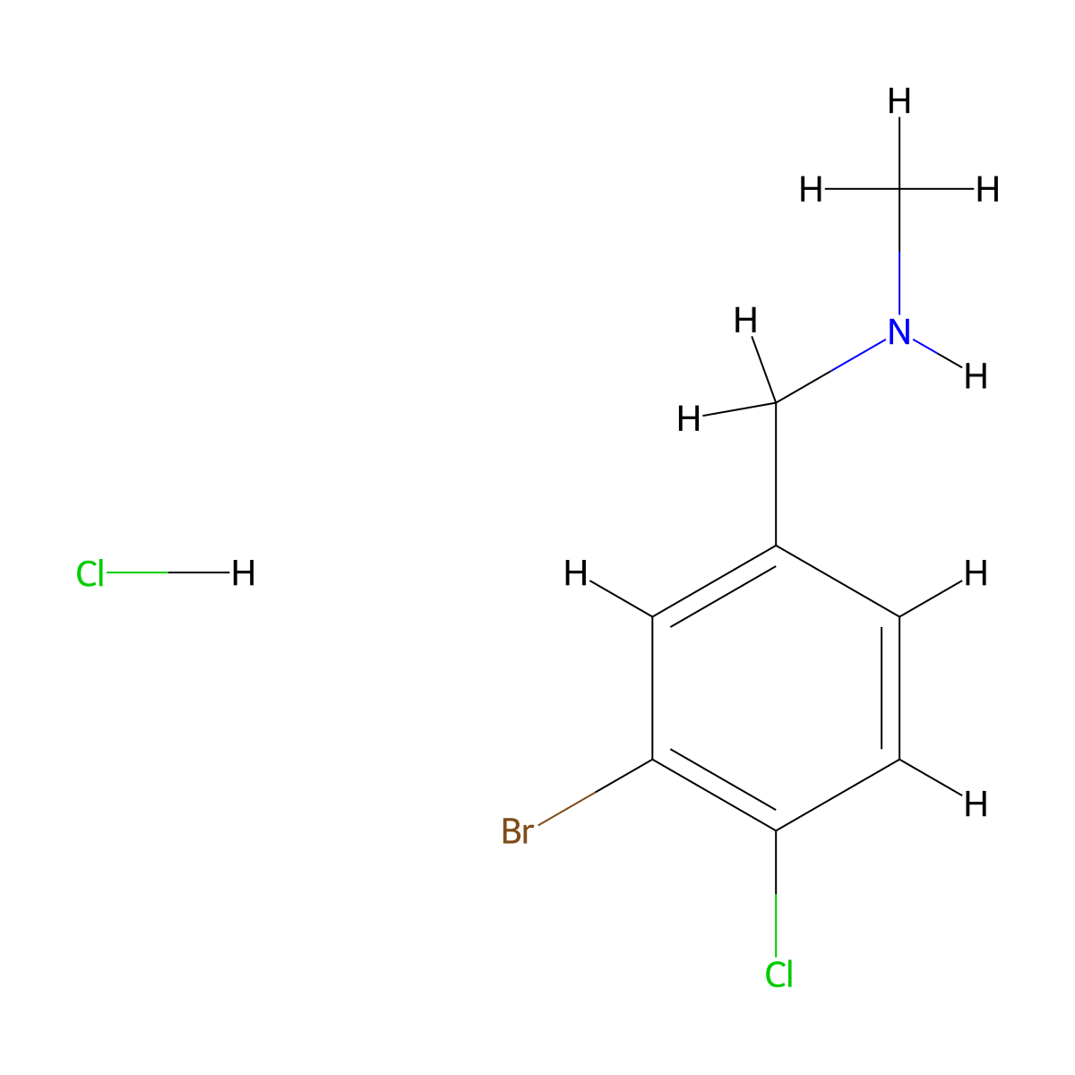 [(3-Bromo-4-chlorophenyl)methyl](methyl)amine hydrochloride molecular structure, CAS 2866307-65-3