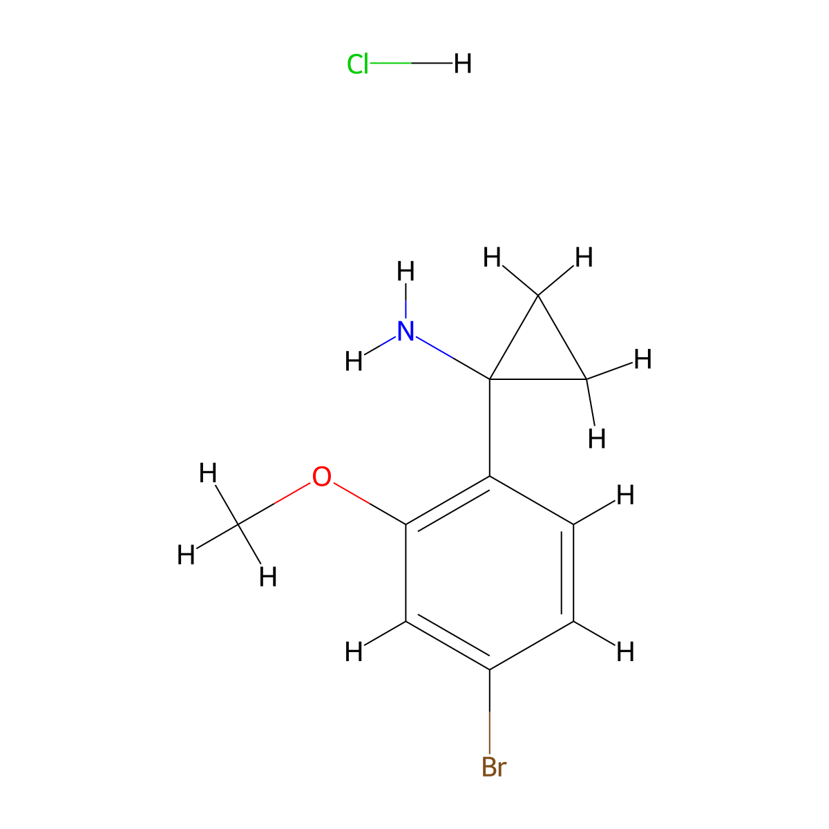 1-(4-Bromo-2-methoxyphenyl)cyclopropan-1-amine hydrochloride molecular structure, CAS 2866307-67-5