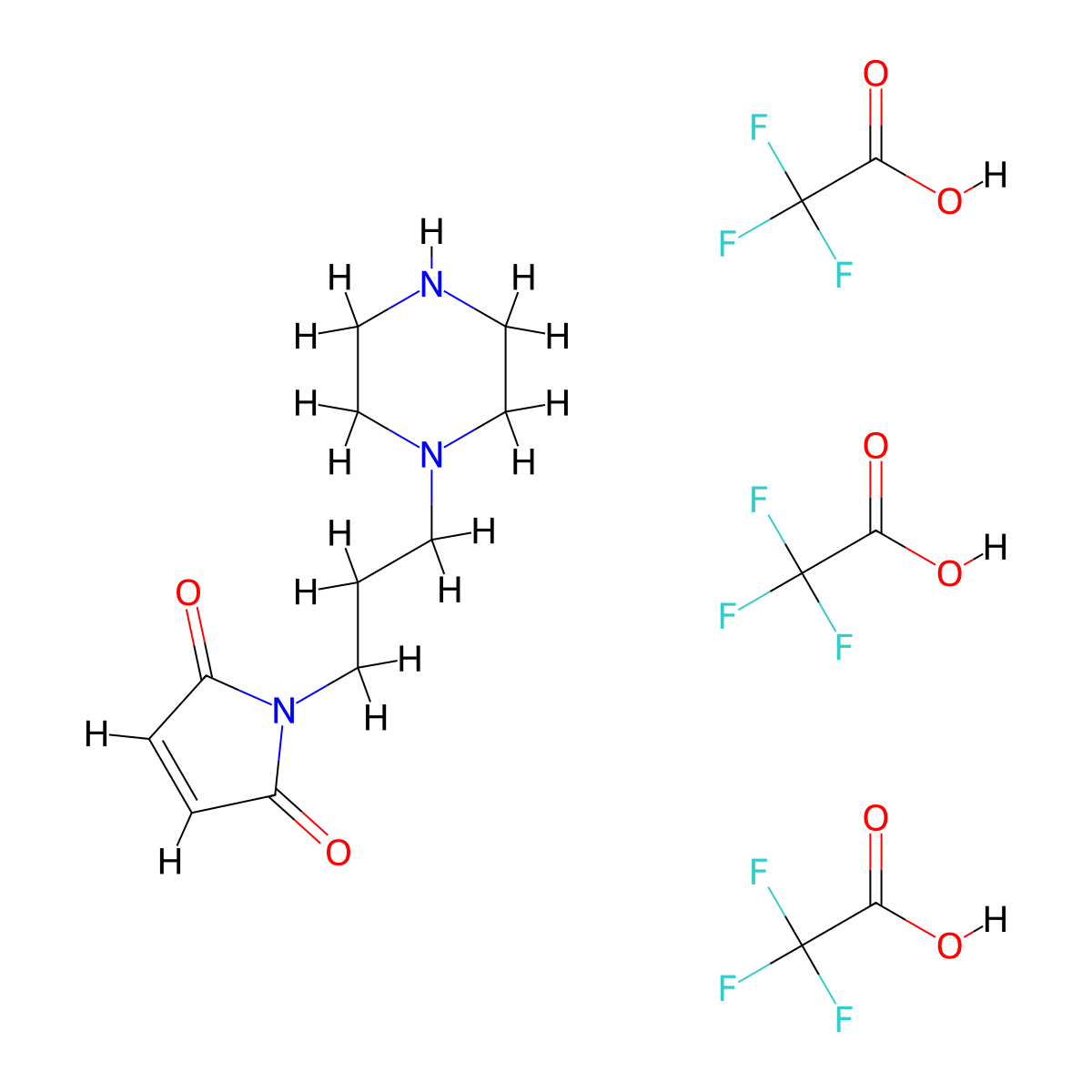 1-[3-(piperazin-1-yl)propyl]-2,5-dihydro-1H-pyrrole-2,5-dione, tris(trifluoroacetic acid) molecular structure, CAS 2866307-72-2