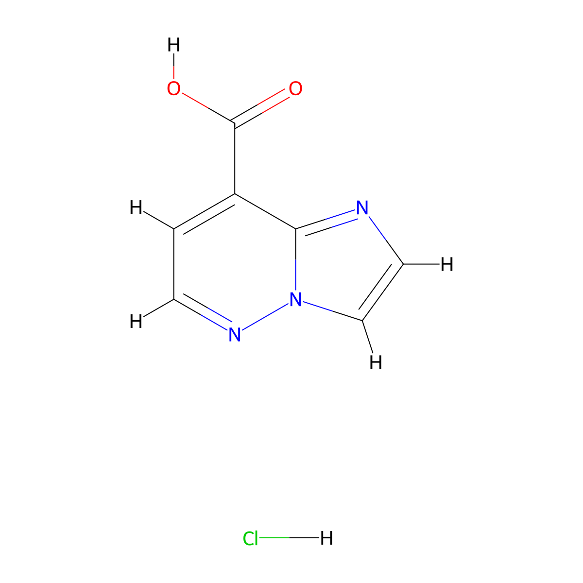 Imidazo(1,2-b)pyridazine-8-carboxylic acid hydrochloride molecular structure, CAS 2866307-73-3