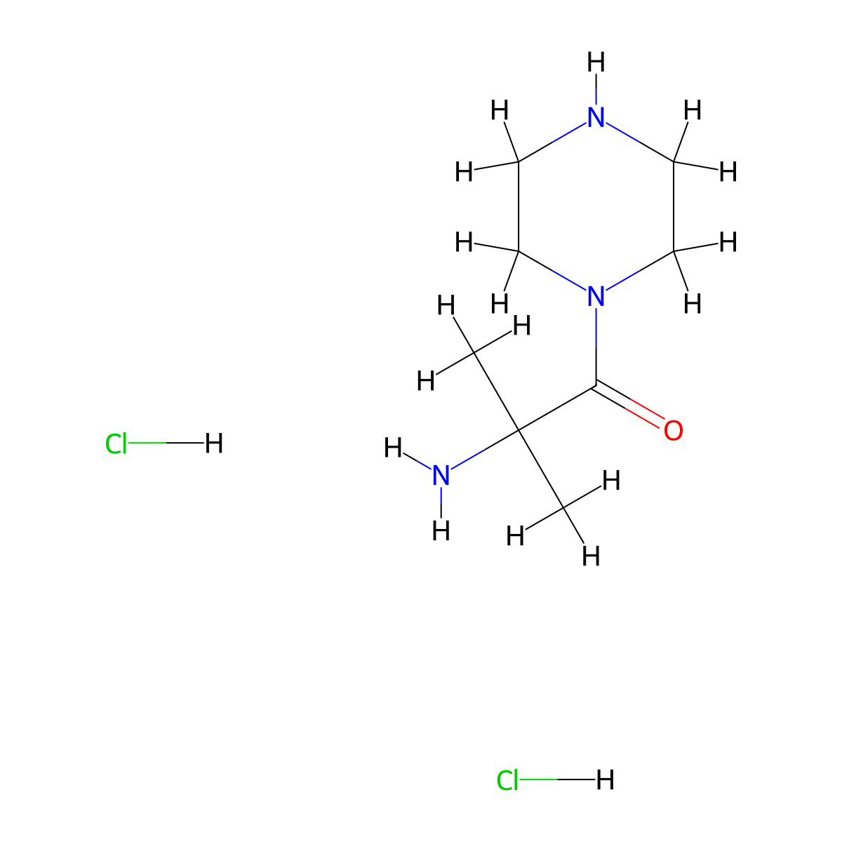 2-Amino-2-methyl-1-(piperazin-1-yl)propan-1-one dihydrochloride molecular structure, CAS 2866307-78-8