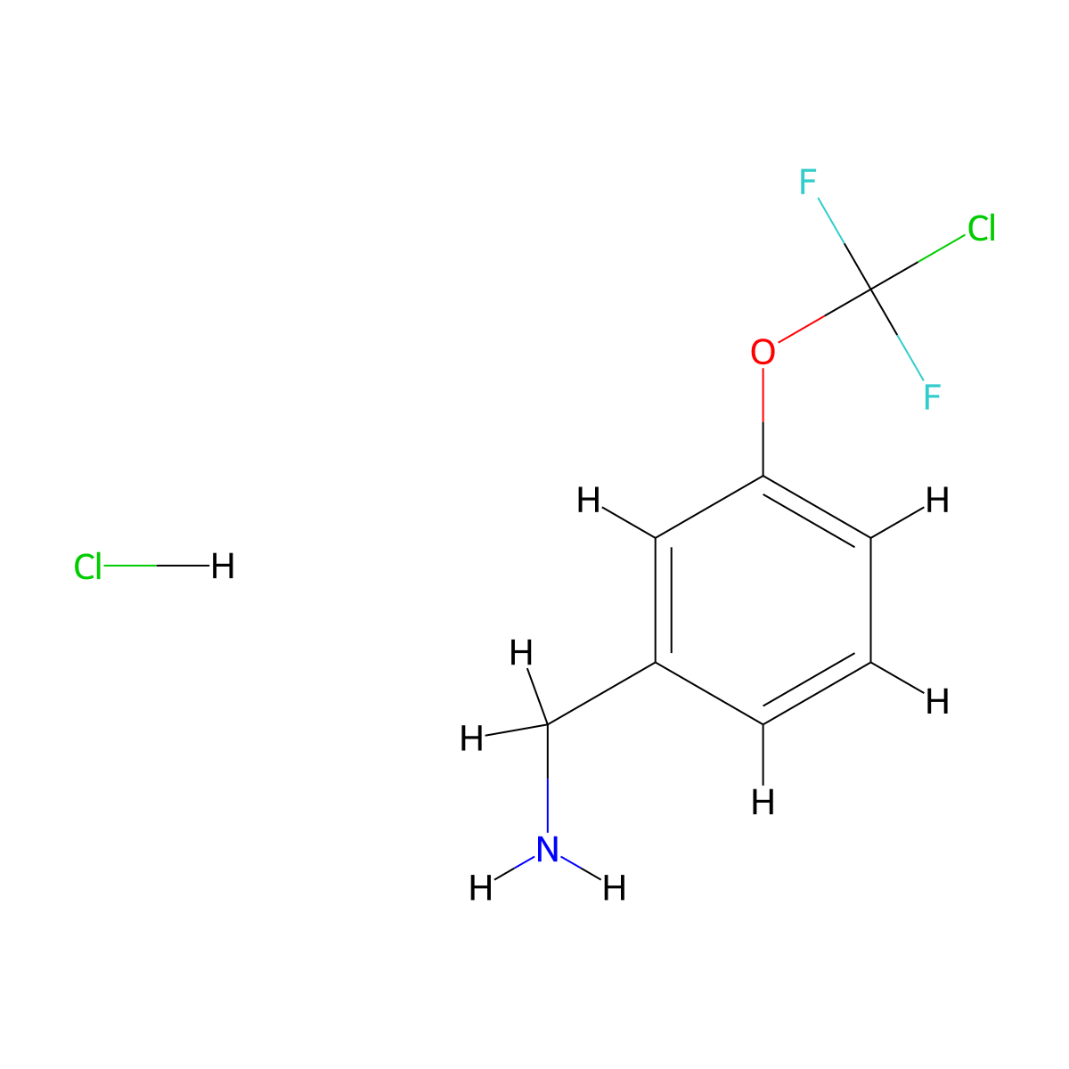 1-[3-(Chlorodifluoromethoxy)phenyl]methanamine hydrochloride molecular structure, CAS 2866307-84-6