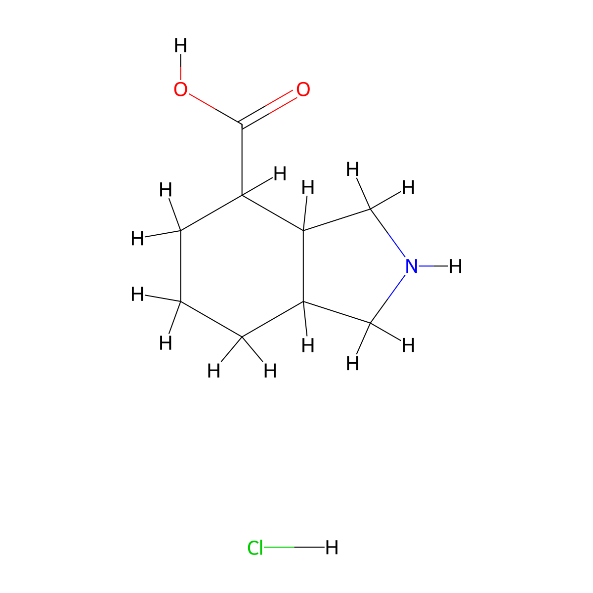 octahydro-1H-isoindole-4-carboxylic acid hydrochloride molecular structure, CAS 2866307-89-1