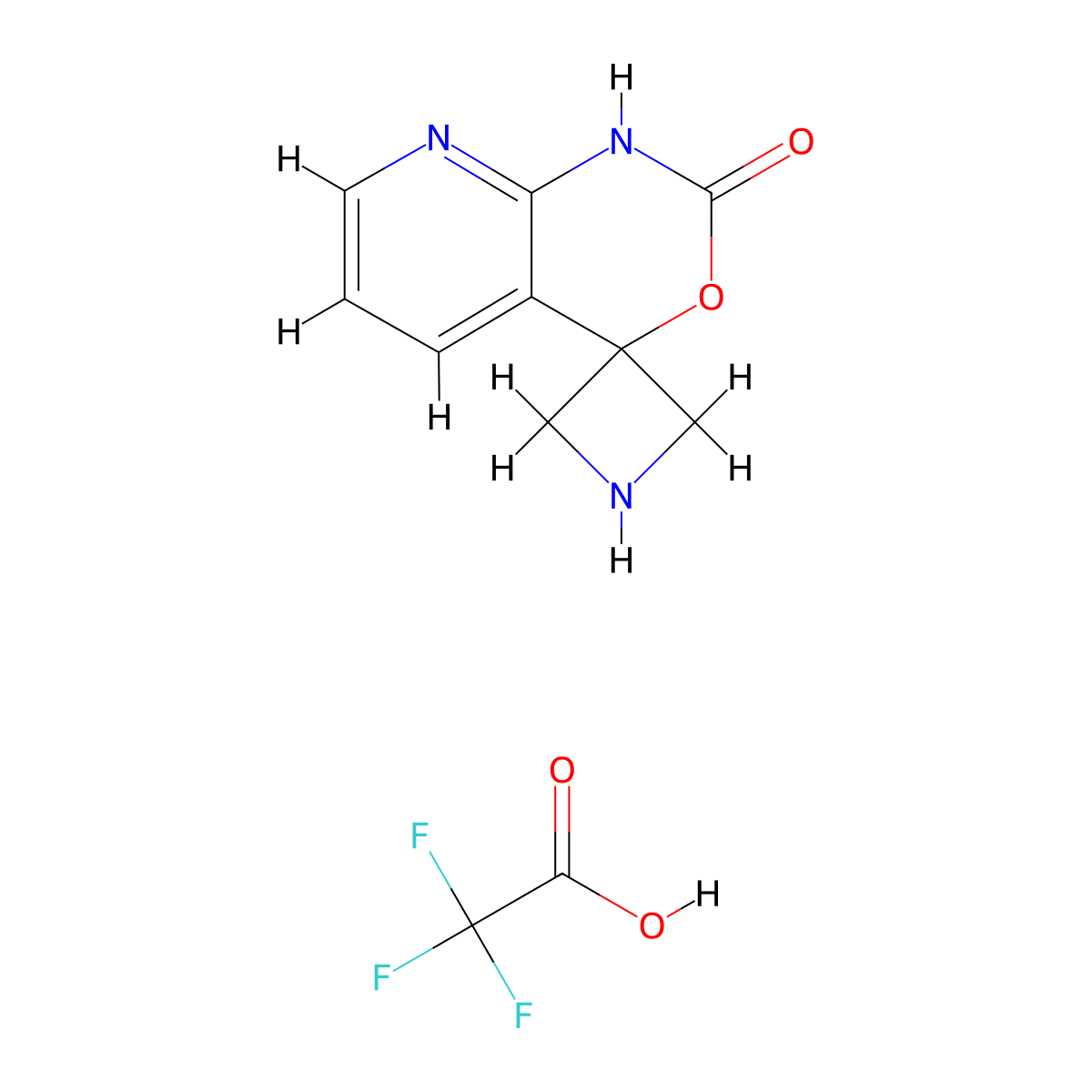 1',2'-Dihydrospiro(azetidine-3,4'-pyrido(2,3-d)(1,3)oxazine)-2'-one; trifluoroacetic acid molecular structure, CAS 2866307-96-0