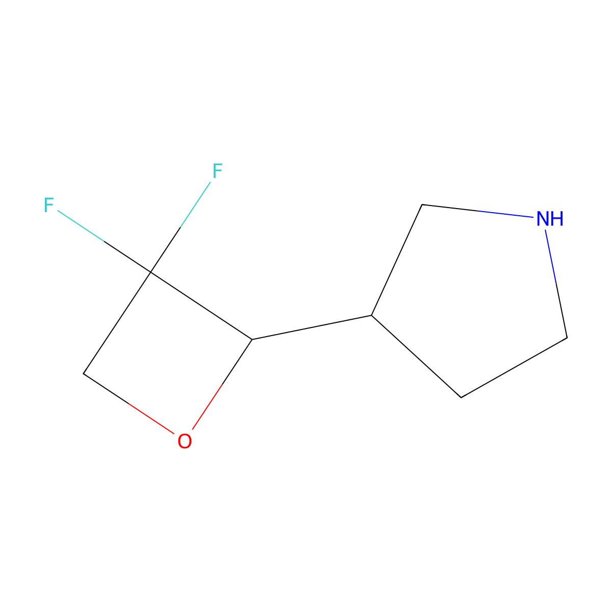3-(3,3-Difluorooxetan-2-yl)pyrrolidine molecular structure, CAS 2866307-98-2