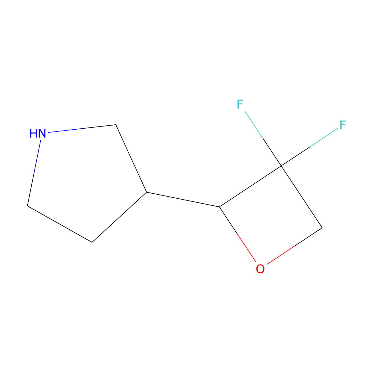 3-(3,3-Difluorooxetan-2-yl)pyrrolidine molecular structure, CAS 2866307-98-2