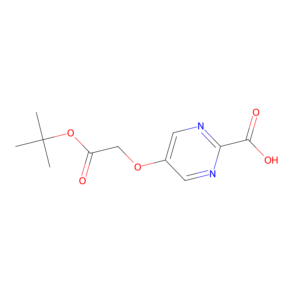 5-[2-(Tert-butoxy)-2-oxoethoxy]pyrimidine-2-carboxylic acid molecular structure, CAS 2866308-10-1