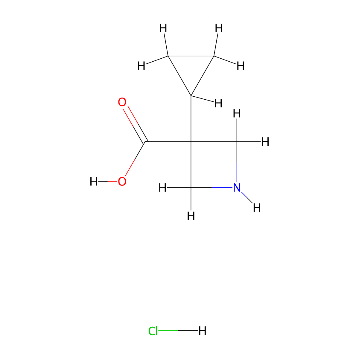 3-Cyclopropylazetidine-3-carboxylic acid hydrochloride molecular structure, CAS 2866308-15-6