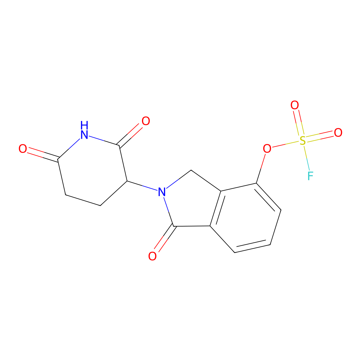 2-(2,6-dioxopiperidin-3-yl)-1-oxo-2,3-dihydro-1H-isoindol-4-yl sulfurofluoridate molecular structure, CAS 2866308-17-8