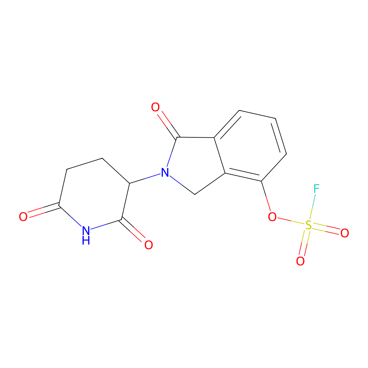 2-(2,6-dioxopiperidin-3-yl)-1-oxo-2,3-dihydro-1H-isoindol-4-yl sulfurofluoridate molecular structure, CAS 2866308-17-8