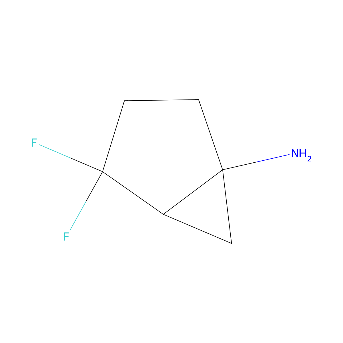 rac-(1R,5R)-4,4-difluorobicyclo[3.1.0]hexan-1-amine molecular structure, CAS 2866308-22-5