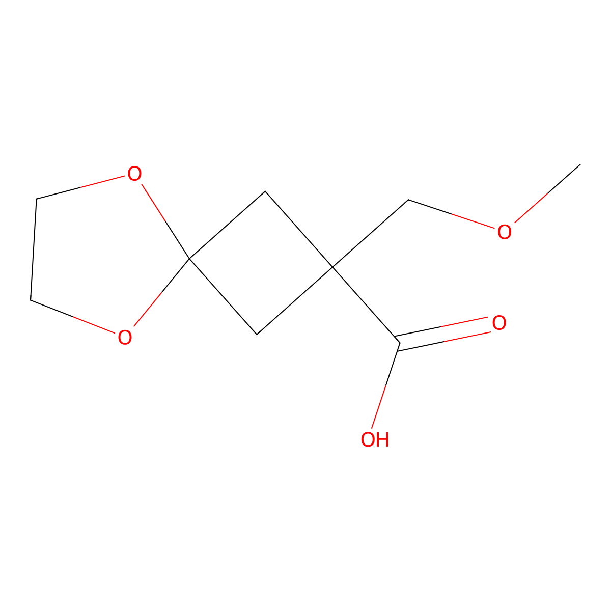 2-(Methoxymethyl)-5,8-dioxaspiro[3.4]octane-2-carboxylic acid molecular structure, CAS 2866308-25-8
