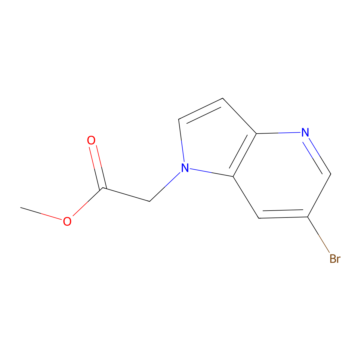 methyl 2-{6-bromo-1H-pyrrolo[3,2-b]pyridin-1-yl}acetate molecular structure, CAS 2866308-28-1
