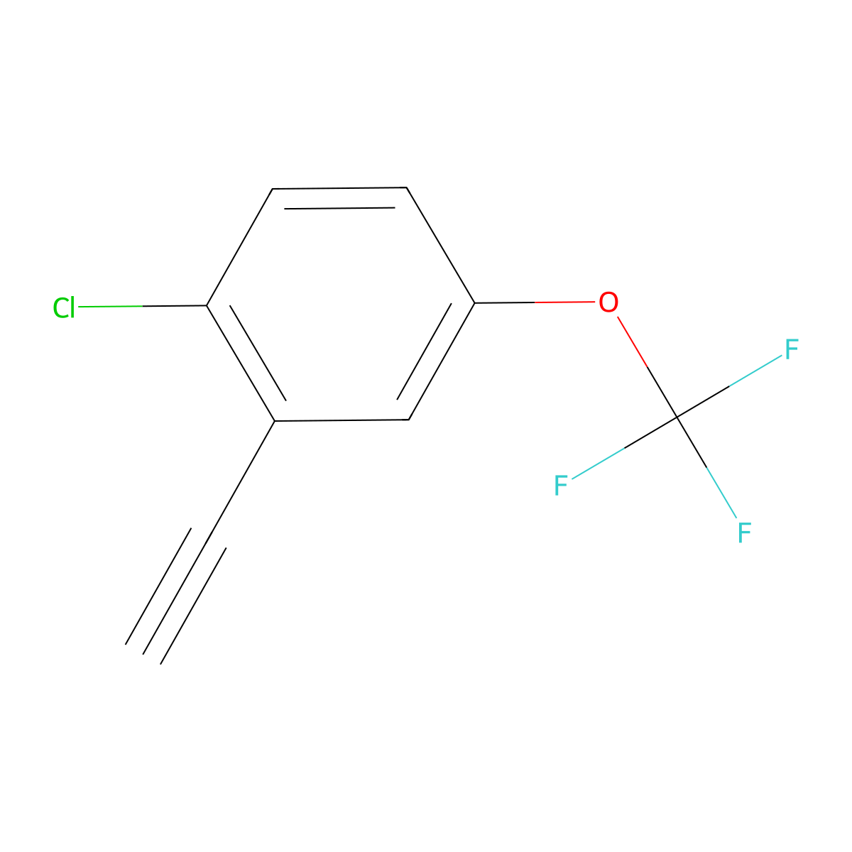 1-Chloro-2-ethynyl-4-(trifluoromethoxy)benzene molecular structure, CAS 2866308-29-2