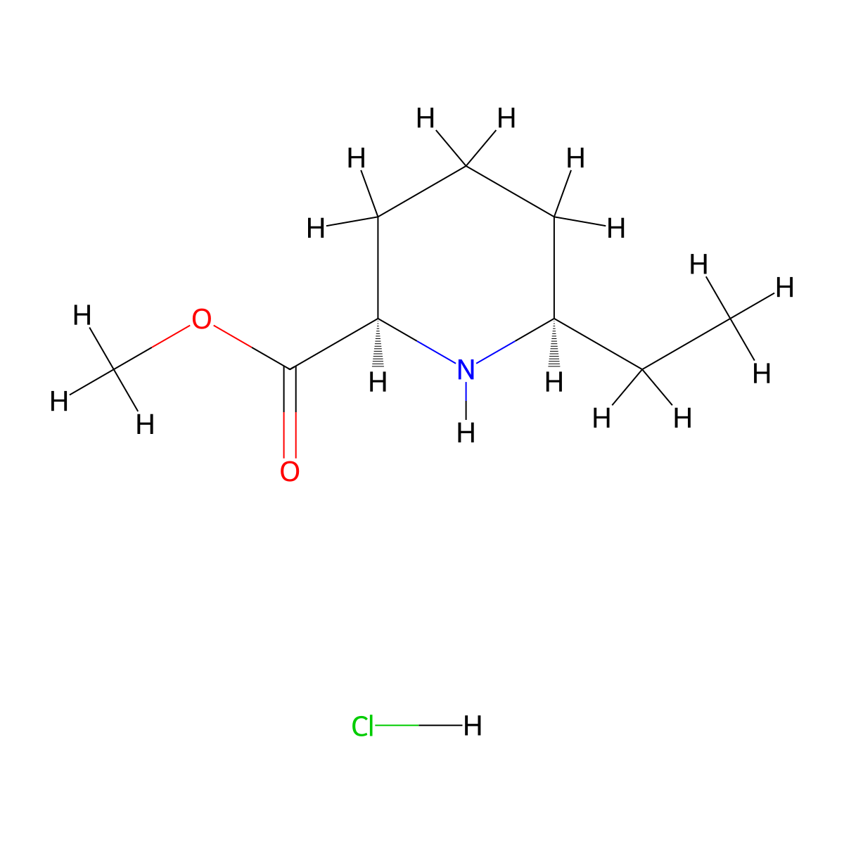 rac-methyl (2R,6R)-6-ethylpiperidine-2-carboxylate hydrochloride molecular structure, CAS 2866308-33-8